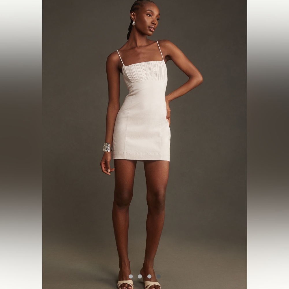NWT Anthropologie The Ophelia Sleeveless Linen Slim Mini Dress by Maeve